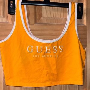 Women’s orange cropped tank top Guess size small